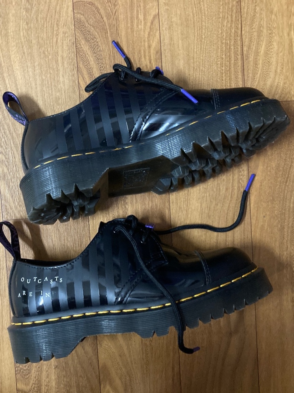 Dr Martens WEDNESDAY 1461 BEX WDN 3-Eye Shoes, Size UK 4 EU 37 US 5/6 Black Goth